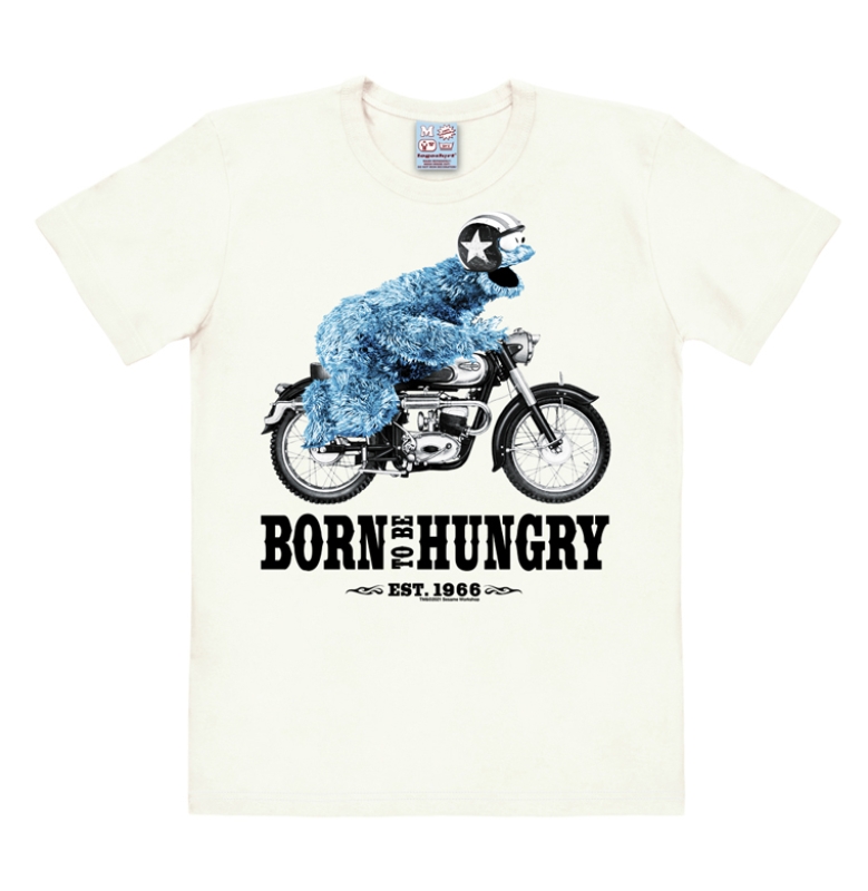 Krümelmonster - Motorrad - Born to be hungry - weiß